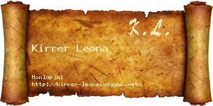 Kirrer Leona névjegykártya